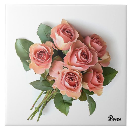 Rose Fliese (Vorderseite)