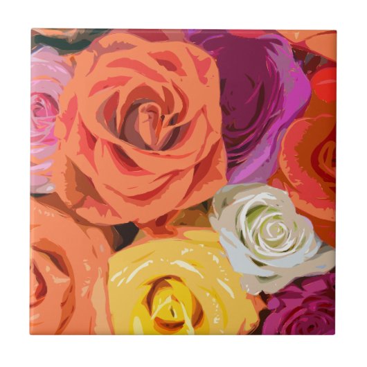 Rose Fliese (Vorderseite)