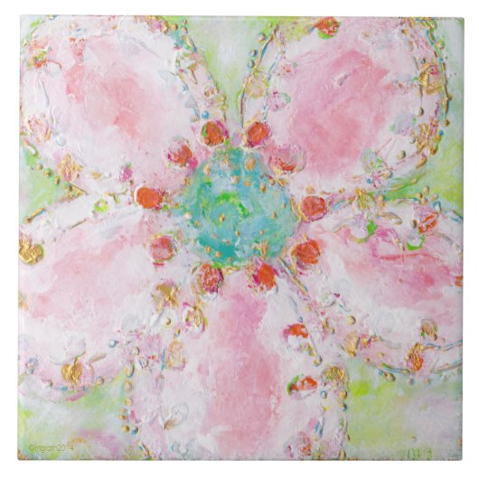 Rose Fliese (Vorderseite)