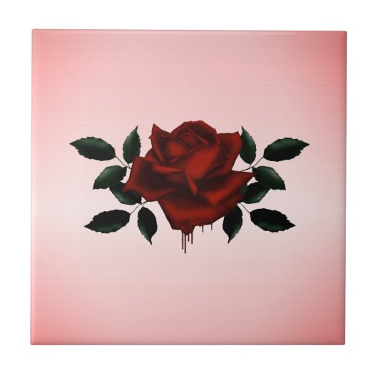 Rose Fliese (Vorderseite)