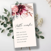 Rose Flora Pampas Grassitzplan Tischnummer