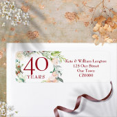 Rose Floral 40. Ruby Wedding Anniversary Address