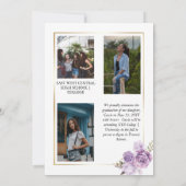 Rose Floral 4 Foto Collage Gold Frame Abschluss Ankündigung (Rückseite)