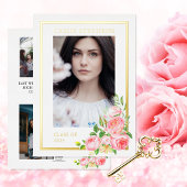 Rose Floral 4 Foto Collage Gold Frame Abschluss Folieneinladung