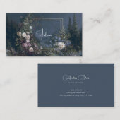 Rose Floral and Misty Forest Mountain Valley Visitenkarte (Vorne/Hinten)