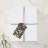 Rose Floral auf Spruce Geschenkanhänger (Mit Garn)