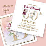 Rose Floral B 60. Geburtstagsparty Einladung<br><div class="desc">Organisieren Sie die vollkommene 60. Geburtstagsfeier mit diesem eleganten Rose Blumenmuster B,  das auf der Rückseite für Geburtstagsmädchen präsentiert wird,  beginnend mit dem Buchstaben B. Elegante Blumenziffern werden im Rahmen der Einladung zur Hervorhebung des Festzeitalters verwendet.</div>