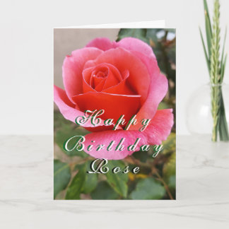 Rose Floral Birthday Customizable Card Karte