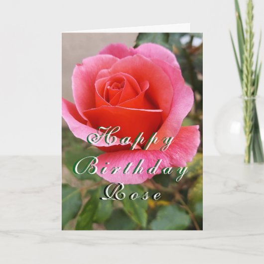 Rose Floral Birthday Customizable Card Karte (Vorderseite)