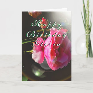 Rose Floral " Birthday" Customizable Card Karte