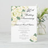 Rose Floral Bouquet 50. Hochzeitstag Party Einladung (Stehend Vorderseite)
