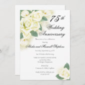 Rose Floral Bouquet 75. Hochzeitsfeier Party Einladung (Vorne/Hinten)