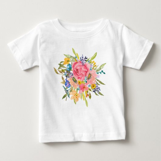 Rose Floral Bouquet Baby T-shirt (Vorderseite)