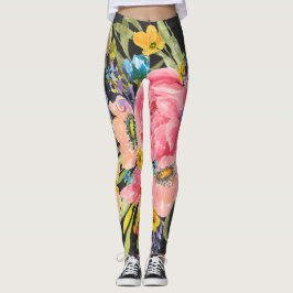 Rose Floral Bouquet Leggings