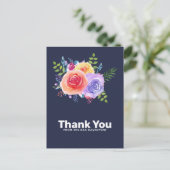 Rose Floral Bouquet Party Vielen Dank Postkarte (Stehend Vorderseite)