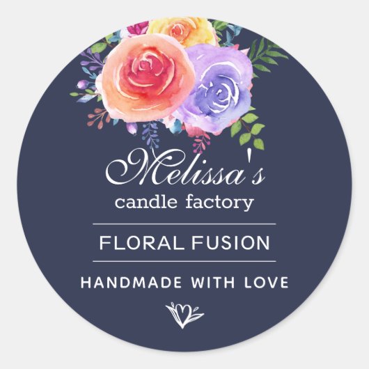 Rose Floral Bouquet Sandwich Seife Runder Aufkleber (Vorderseite)