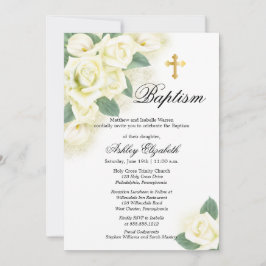 Rose Floral Bouquet Taufen Einladung