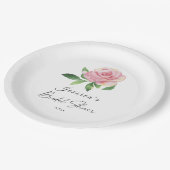 Rose Floral Brautparty Pappteller (Schrägansicht)