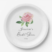 Rose Floral Brautparty Pappteller (Vorderseite)