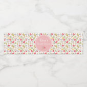 Rose Floral | BRAUTPARTY Wasserflaschenetikett (Einzelnes Label)