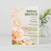 Rose Floral Bridal Brunch Dusche Einladung (Stehend Vorderseite)
