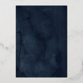 Rose Floral Butterfly Navy Gold Brautparty Folieneinladung (Rückseite)