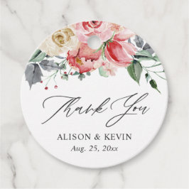 Rose Floral Danke Geschenkanhänger