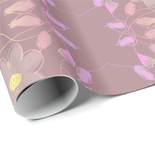 Rose Floral Designer Geschenkwrap Geschenkpapier (Rolleneckpunkt)