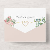 Rose Floral Dusty Pink Hochzeit All In One Einladung (Rückseite)