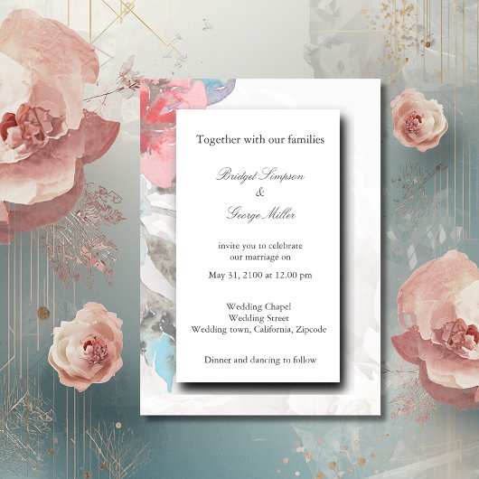 Rose Floral Einladung
