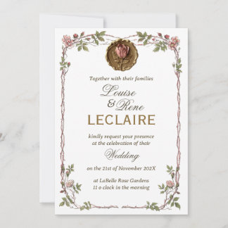 Rose Floral Elegant Wedding Save the Date Seal Einladung