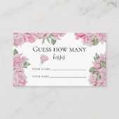 Rose floral - erraten Sie wie viele Küsse Bridgame Begleitkarte (Vorderseite)