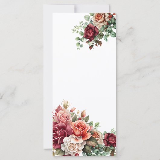 Rose Floral Eukalyptus Wedding Program (Rückseite)