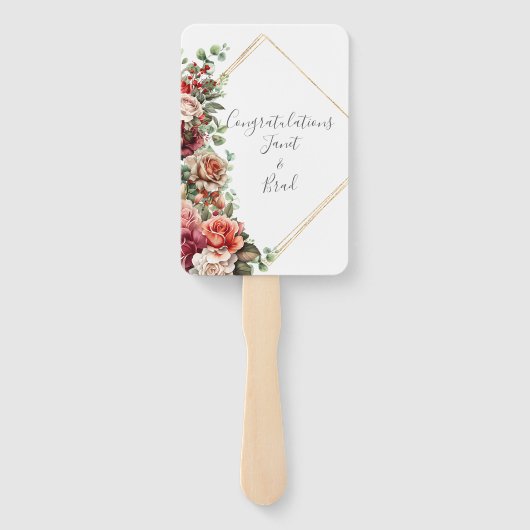 Rose Floral Eukalyptus Wedding Program Fächer (Rückseite)