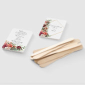 Rose Floral Eukalyptus Wedding Program Fächer (Non-assembled)