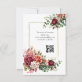 Rose Floral Eukalyptus Wedding RSVP Karte (Rückseite)