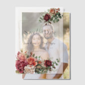Rose floral Eukalyptus Wedding Save the Date Pergament Einladungen (Versatz (Ehepaar))