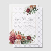 Rose floral Eukalyptus Wedding Save the Date Pergament Einladungen (Versetzt (Einladung))