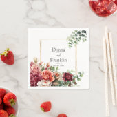 Rose Floral Eukalyptus Wedding Serviette (Beispiel)