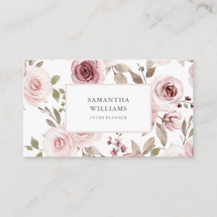Rose Floral Event Planner Business Card Visitenkarte