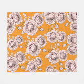 Rose Floral Fleece Blanket  (Vorderseite (Horizontal))