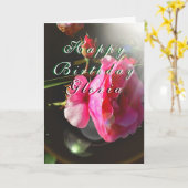 Rose Floral " Geburtstag" Personalisierbare Karte (Gelbe Blume)
