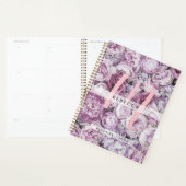 Rose Floral Girly Pink Script Monogram 2023 Planer (Anzeige)