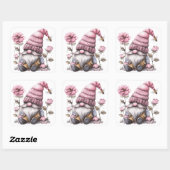 Rose Floral Gnome Quadratischer Aufkleber (Blatt)