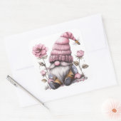 Rose Floral Gnome Quadratischer Aufkleber (Umschlag)