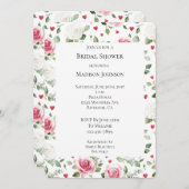 Rose Floral Hearts Brautparty Einladung (Vorne/Hinten)