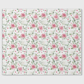 Rose Floral Hearts Brautparty Geschenkpapier (Flach)