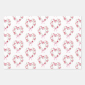 Rose Floral Hearts Brautparty Geschenkpapier Set (Vorderseite 2)