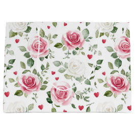Rose Floral Hearts Brautparty Große Geschenktüte