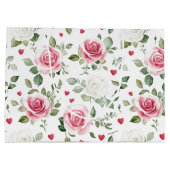 Rose Floral Hearts Brautparty Große Geschenktüte (Rückseite)